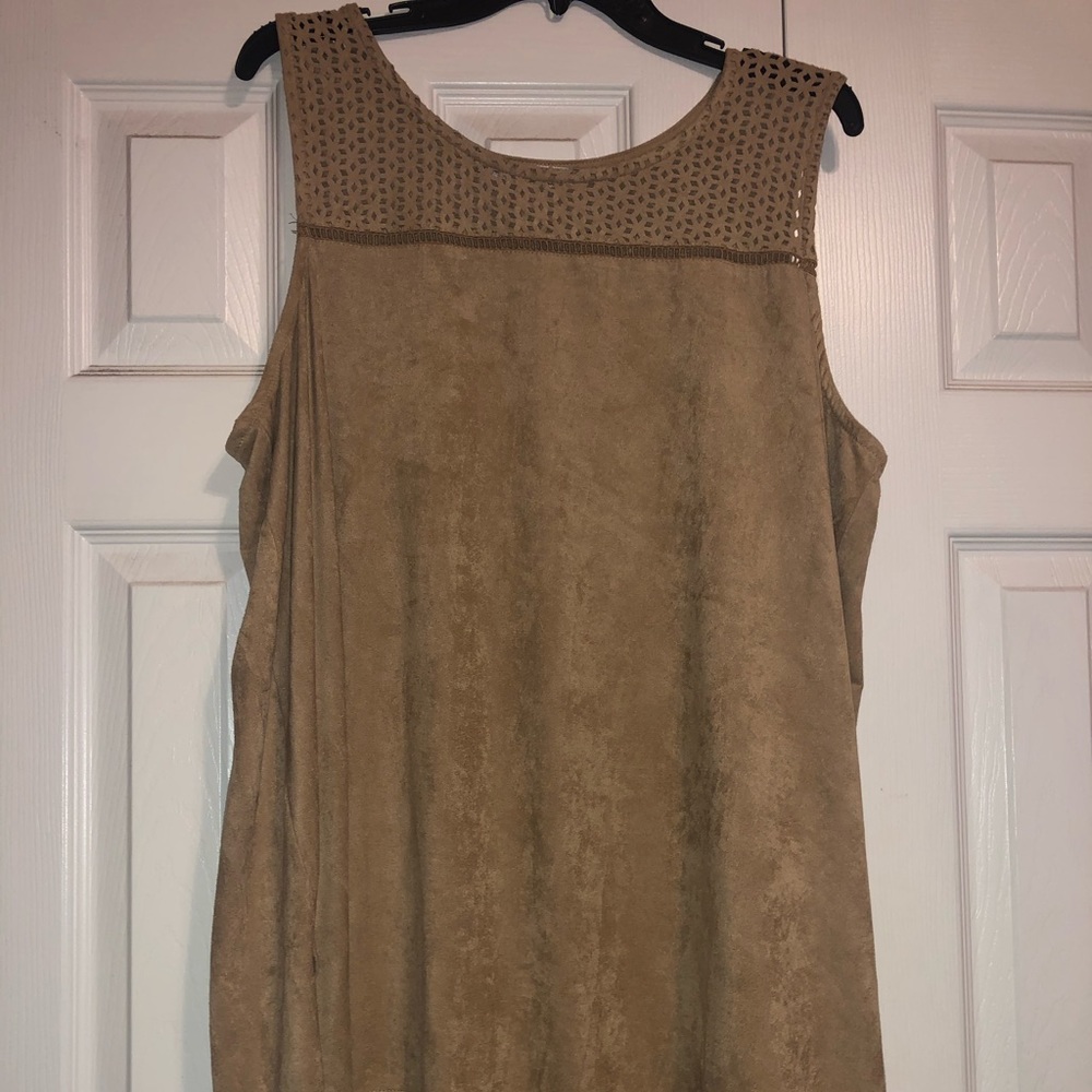 Tan Faux Suede Tank